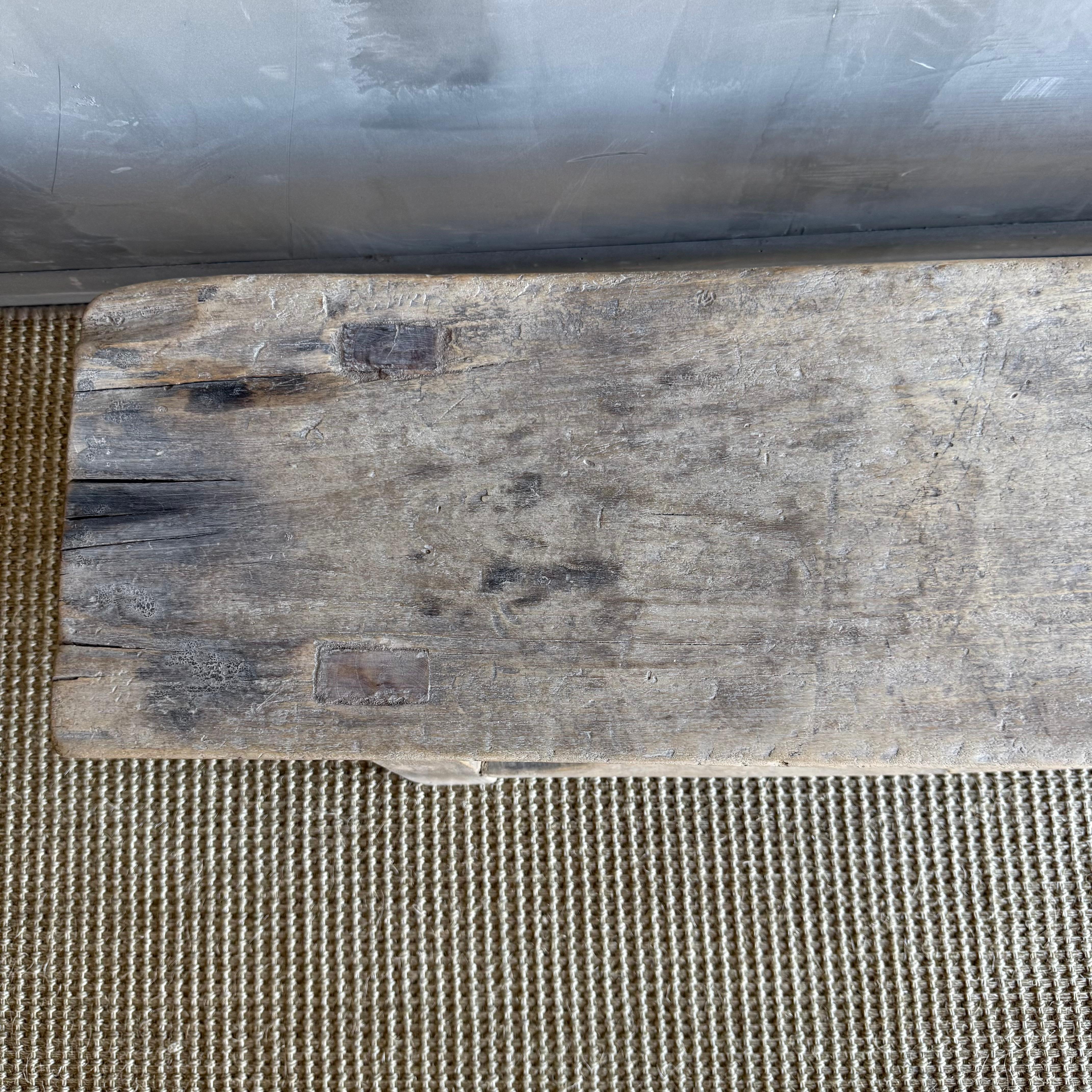 Reclaimed Elm Wood Low Bench 66