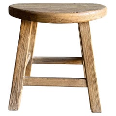 Reclaimed Elm Wood Runder Beistelltisch aus natürlichem Ulmenholz