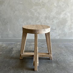 reclaimed elm wood side table