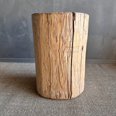 Reclaimed Elm Wood Side Table Stump