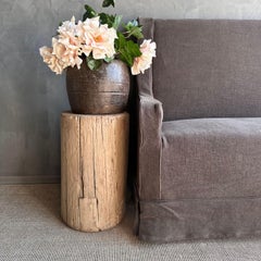 Reclaimed Elm Wood Side Table Stump