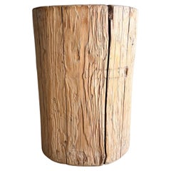 Reclaimed Elm Wood Side Table Stump