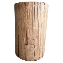 Reclaimed Elm Wood Side Table Stump
