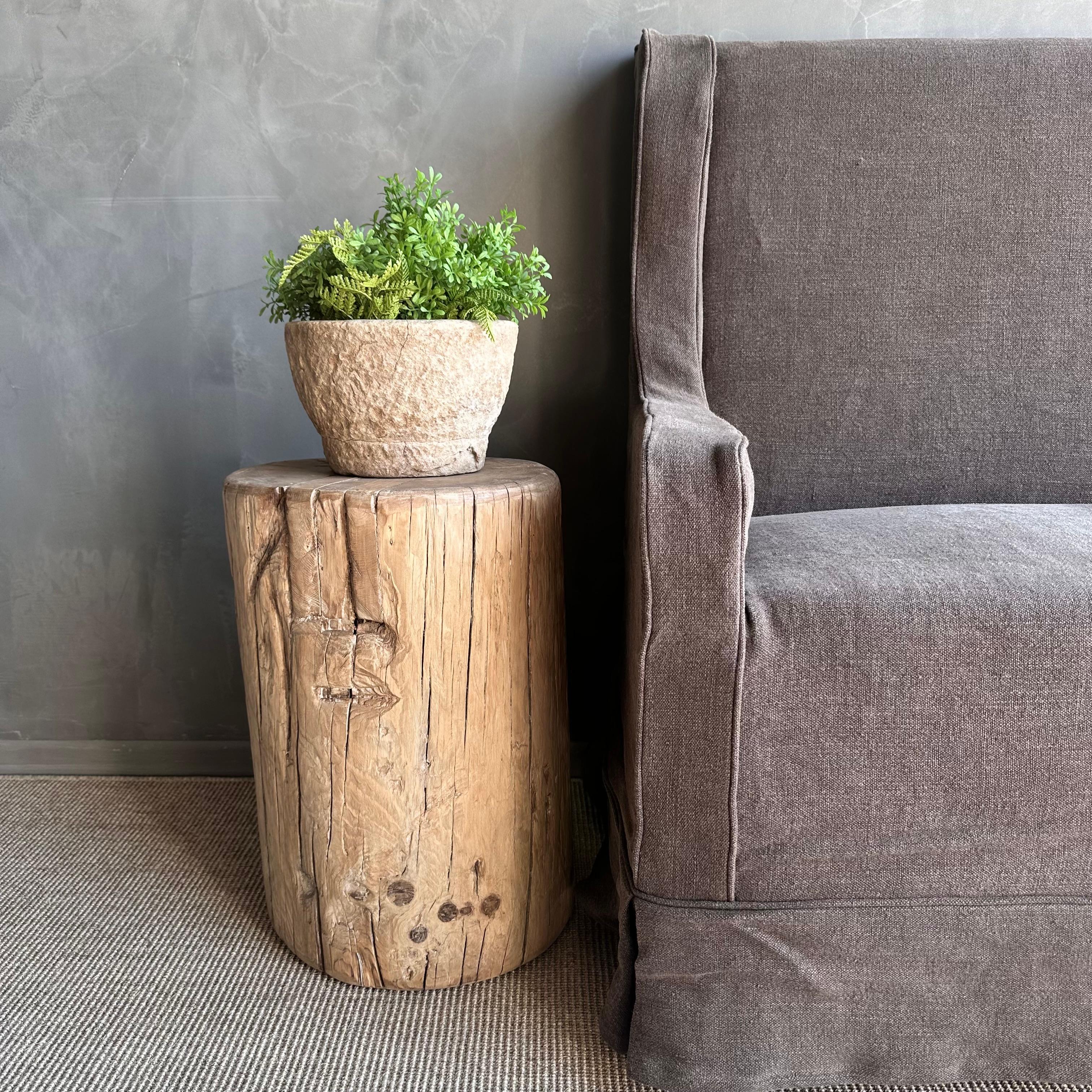 Aufgearbeitete Ulme Wood Stumpf (Holz) im Angebot