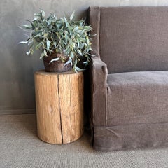 Reclaimed Elm Wood Stump Side Table