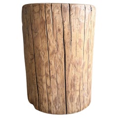 Reclaimed Elm Wood Stump Side Table