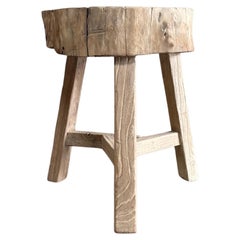 Reclaimed Elm Wood Stump Table