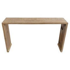 Vintage Reclaimed Elm Wood Waterfall Style Console Table