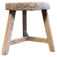 Reclaimed Elm Wood Wheel Table