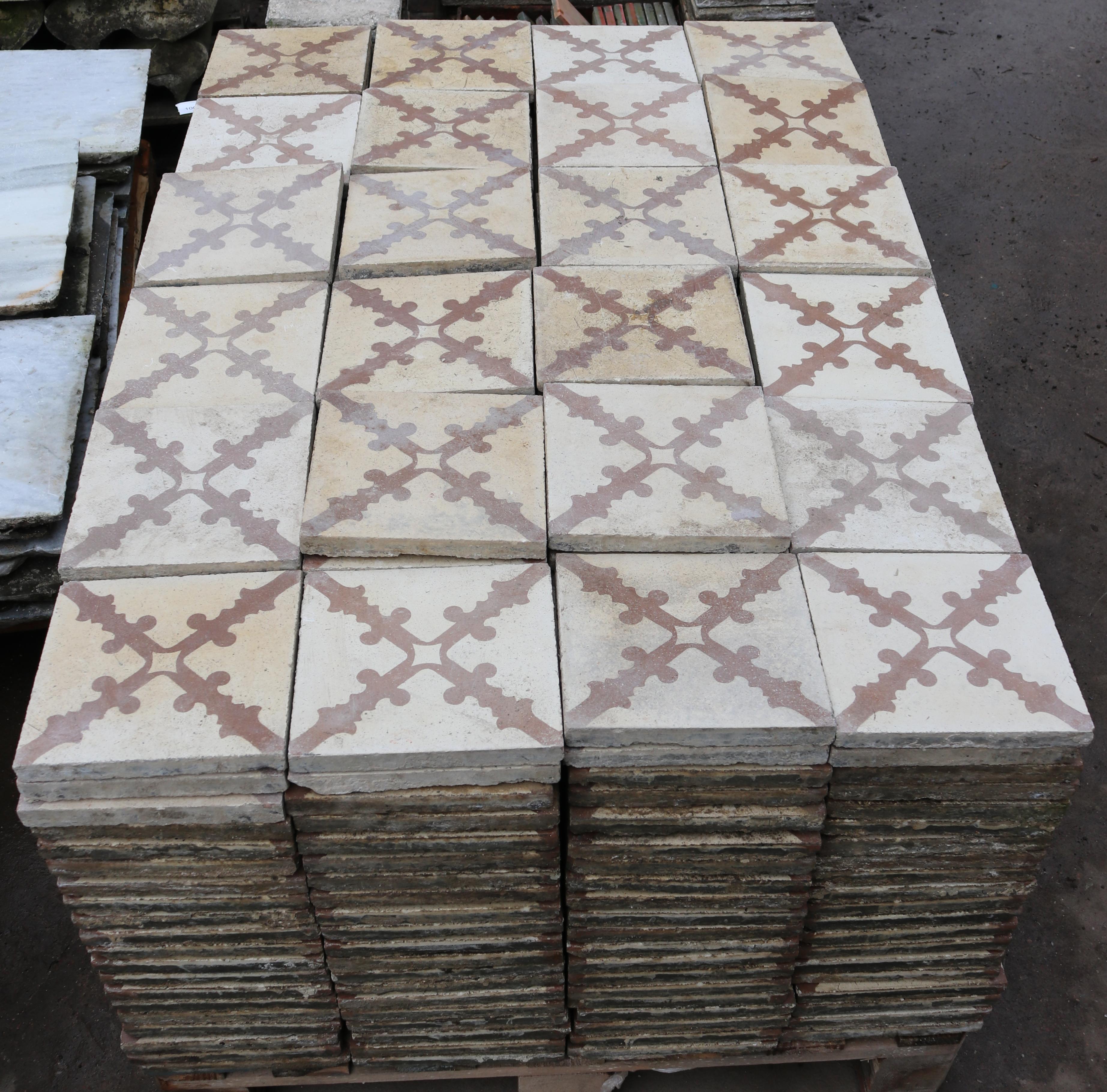 reclaimed minton floor tiles