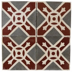 Reclaimed Encaustic Floor Tiles with Pattern