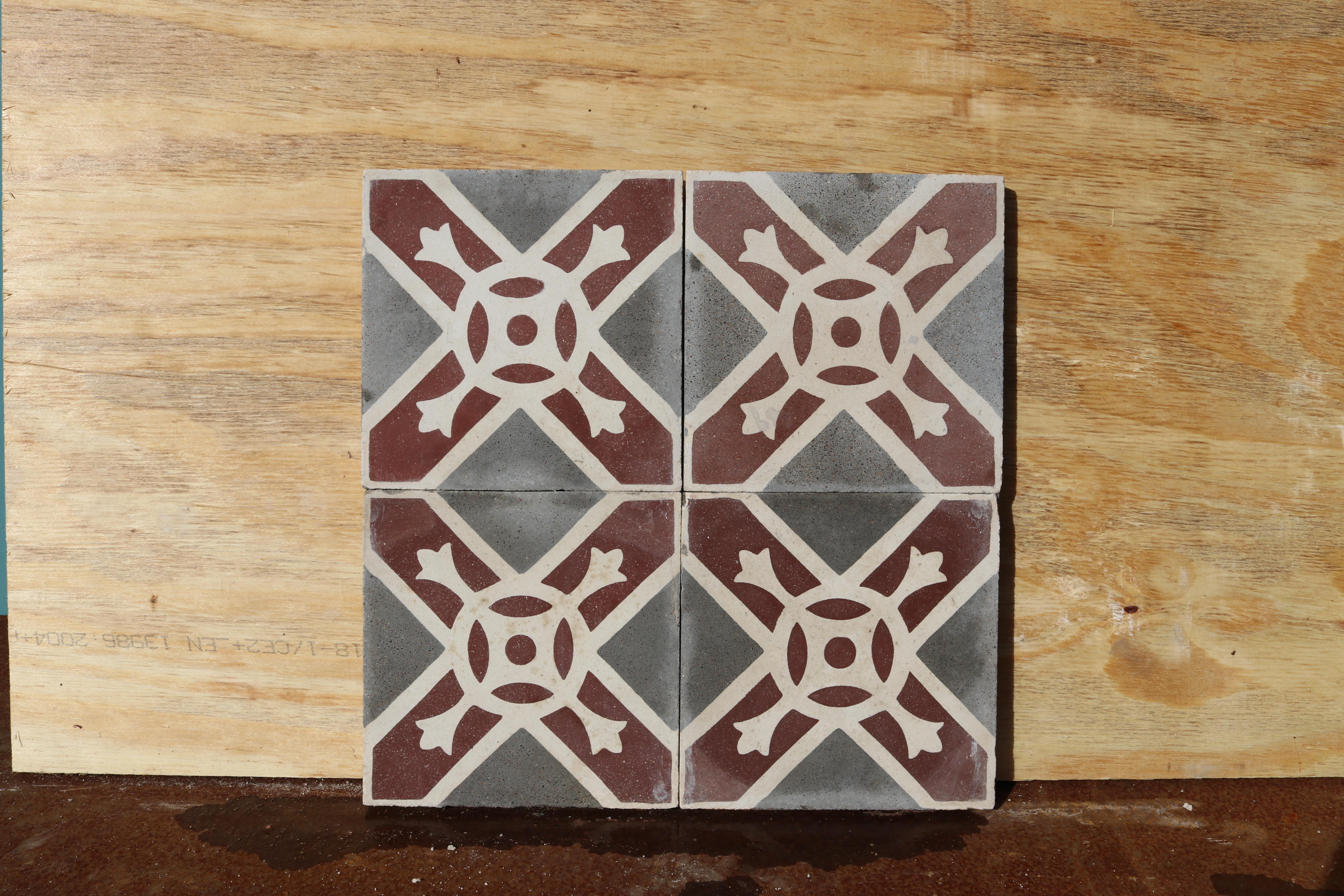 Cement Reclaimed Encaustic Floor Tiles with Pattern