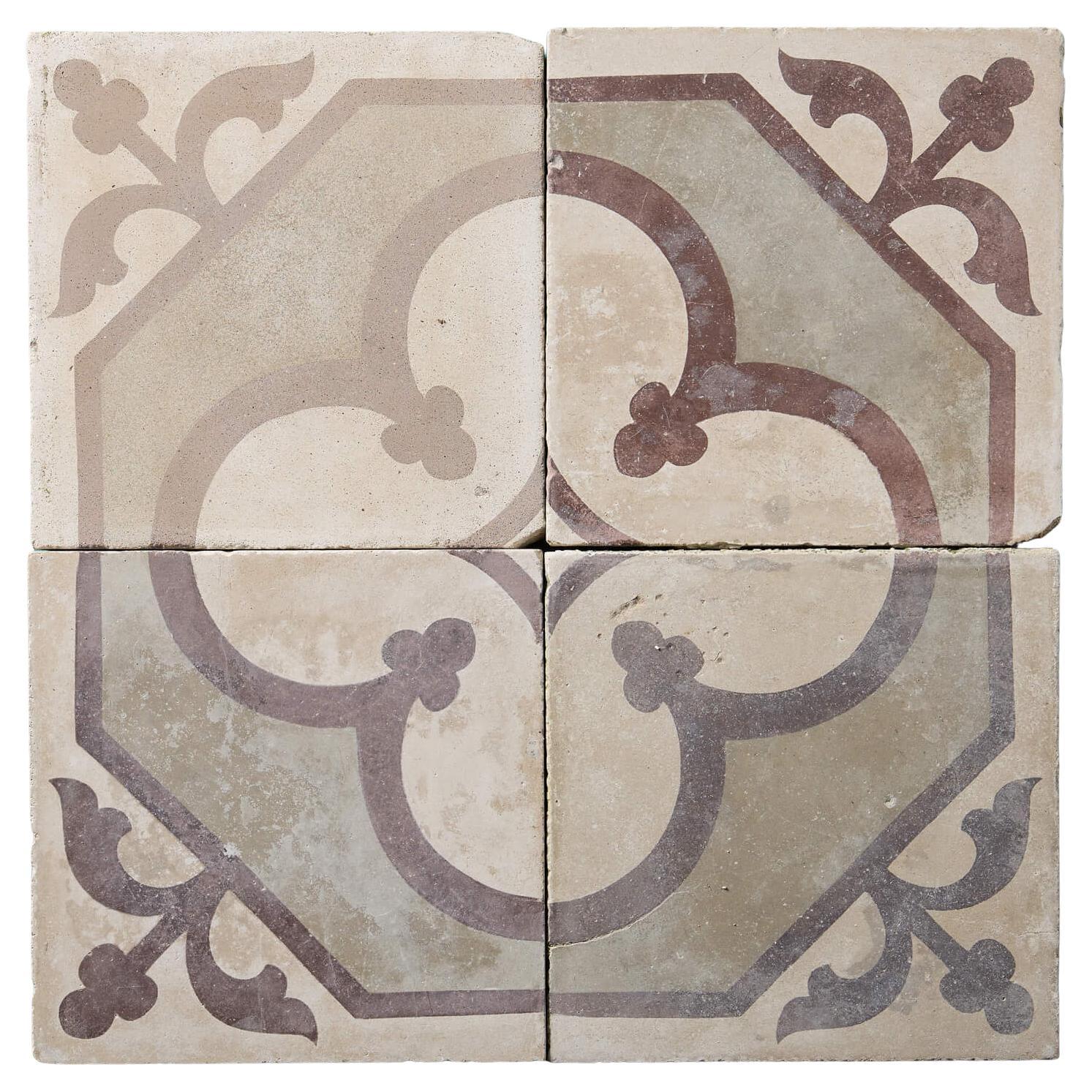 Piastrelle per pavimenti ad encausto di recupero con motivo