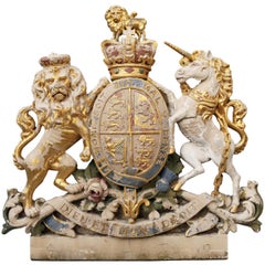 Reclaimed English Carved Bath Stone Crest or Coat of Arms