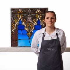 Reclaimed English Leaded Glass Window Panel