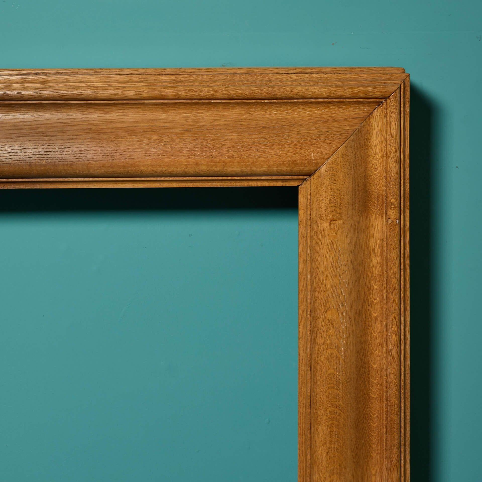 Art Deco Reclaimed English Oak Bolection Style Mantel For Sale