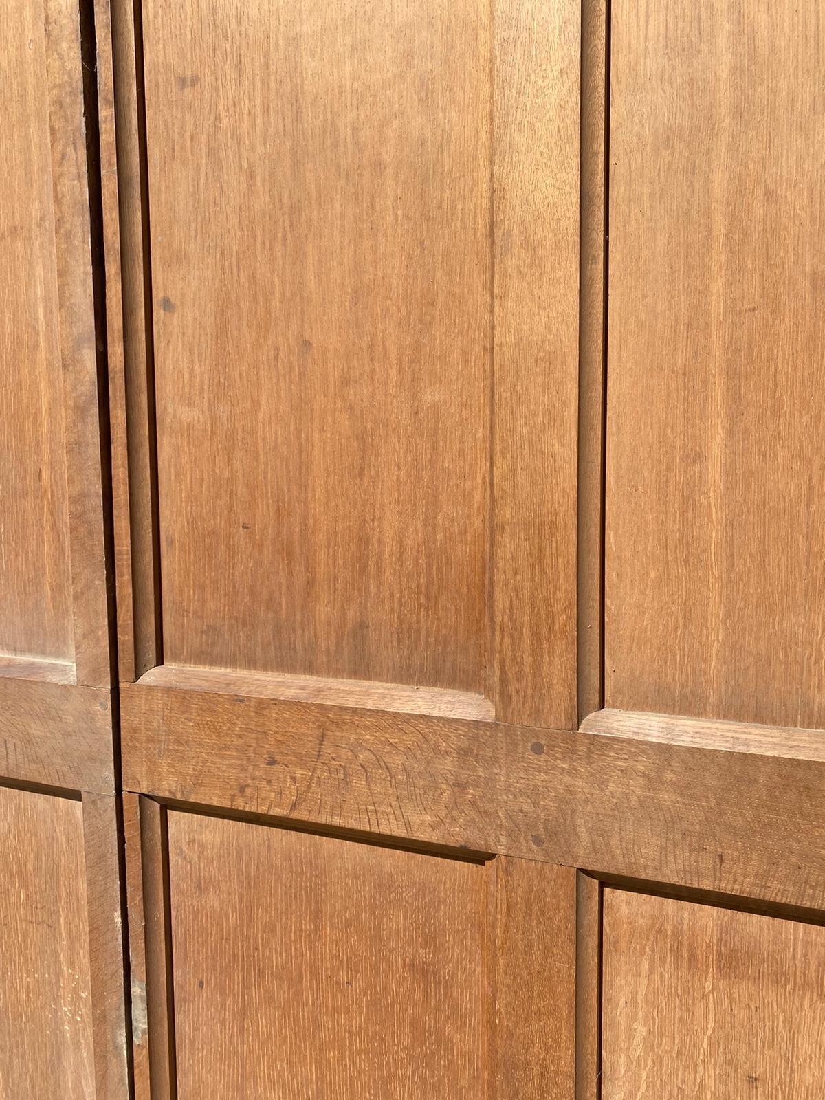 A useful quantity of three quarter height wall paneling, in four sections, reclaimed from a church near Hereford. Totaling 4.6 linear meters.

Additional dimensions

Widths 124.5, 120.5, 126 and 88 cm

Condition report:

Good structural