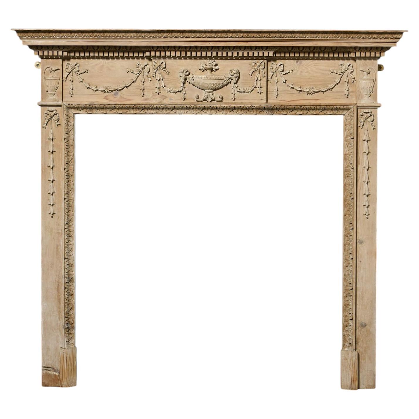 Reclaimed English Pine Georgian Style Fire Surround