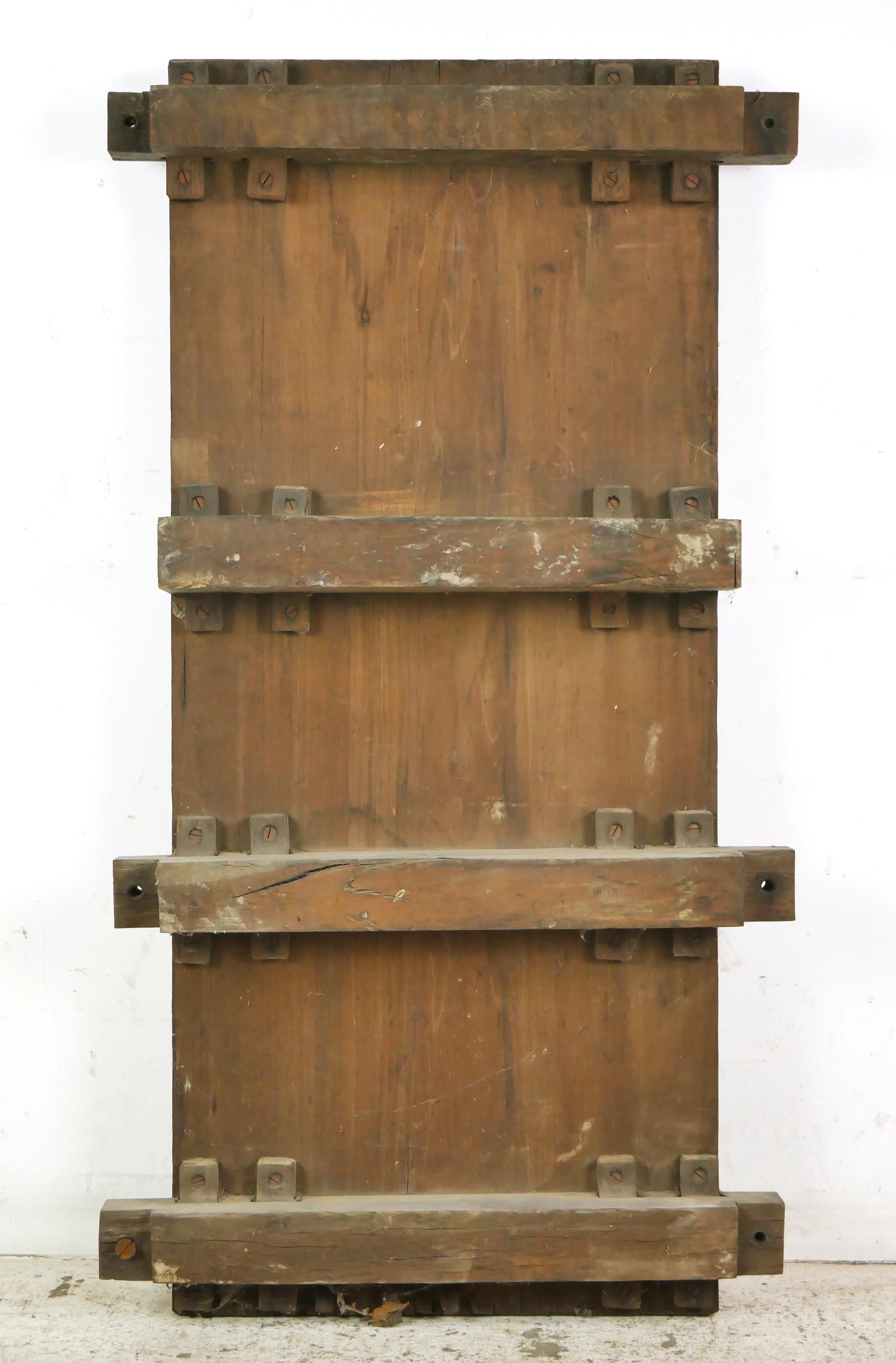 Reclaimed European Carved Wood Fireplace Panel For Sale 6