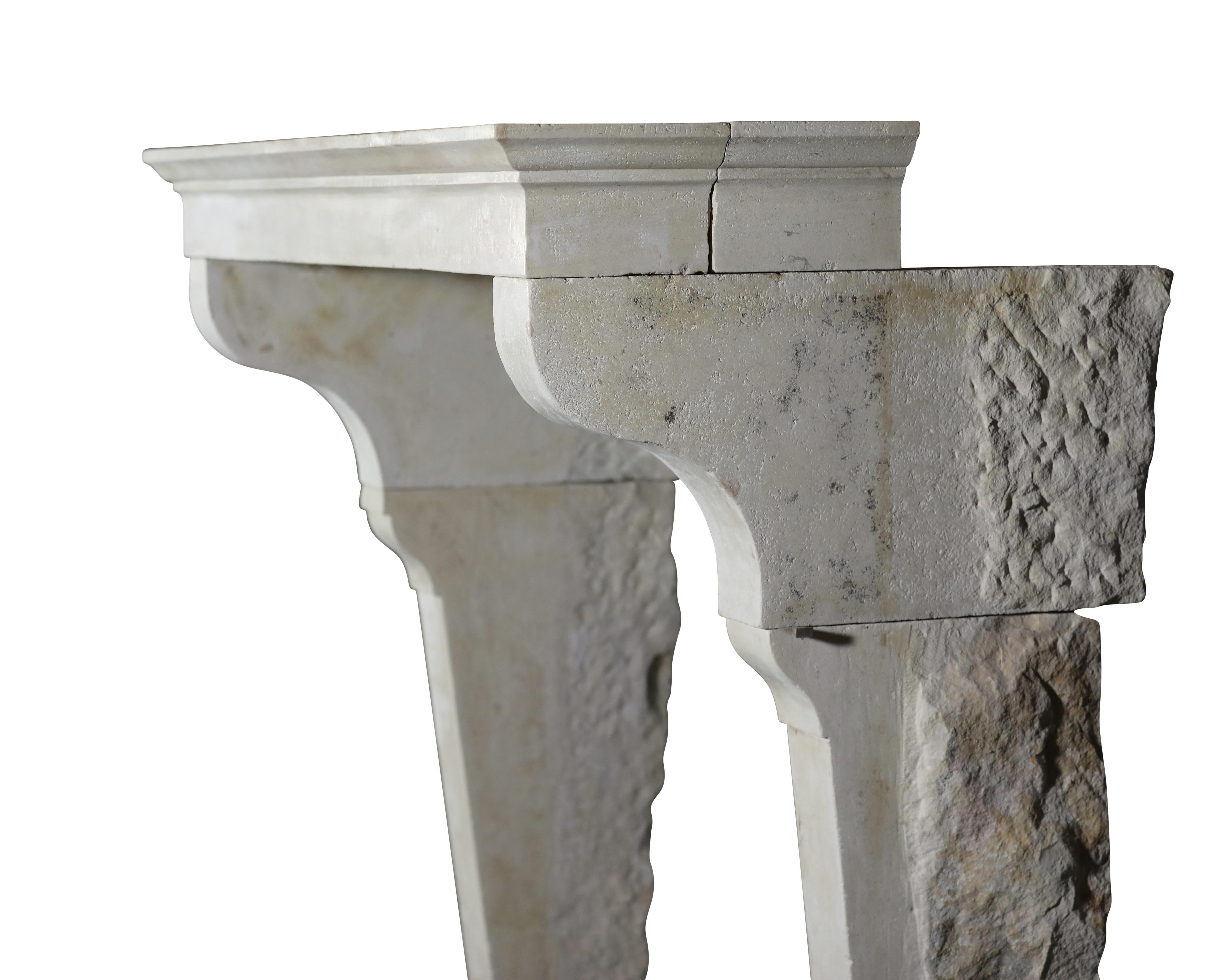 Reclaimed Fireplace Mantle In Limestone From France For Sale 3