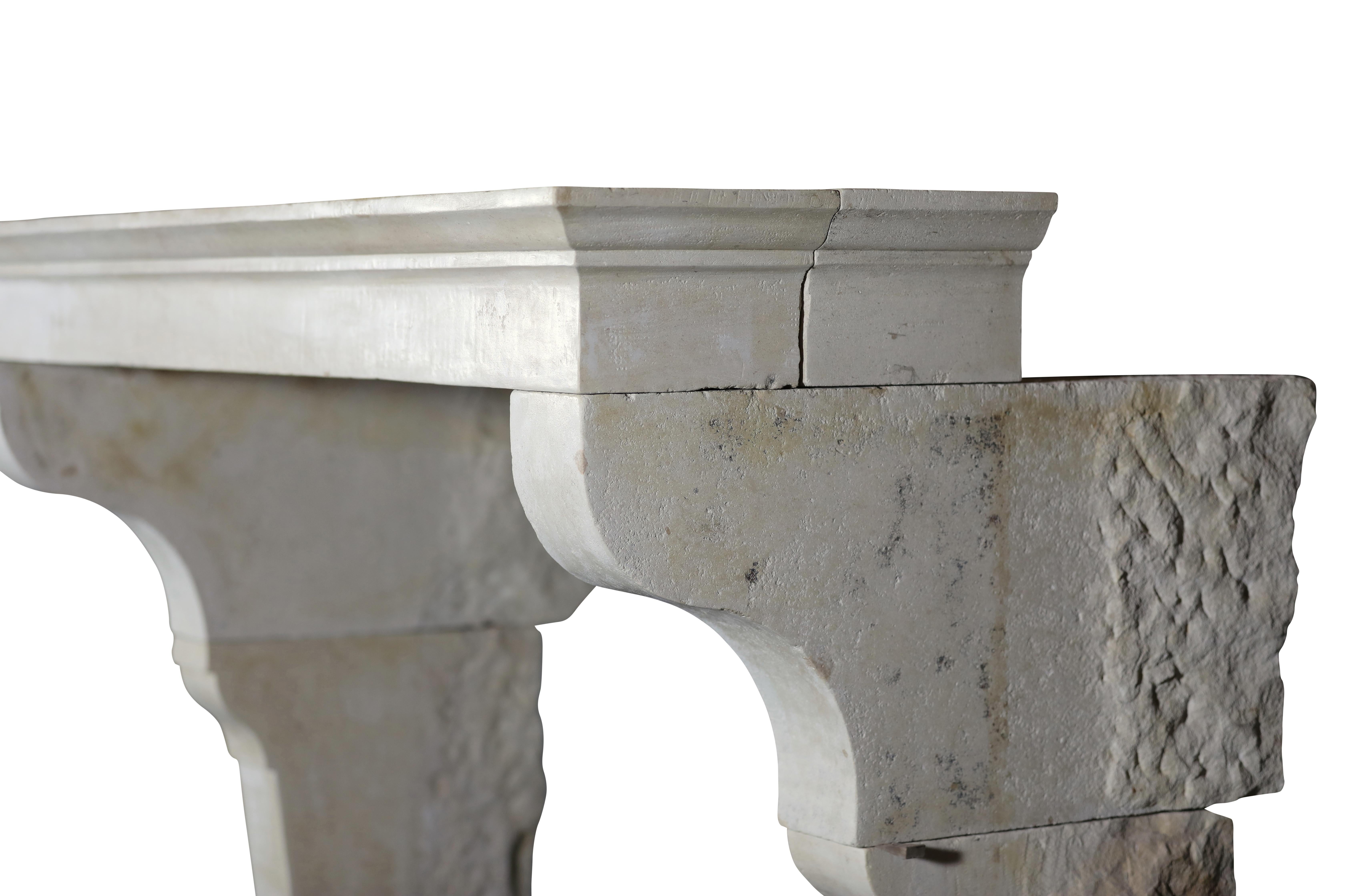 Reclaimed Fireplace Mantle In Limestone From France For Sale 4