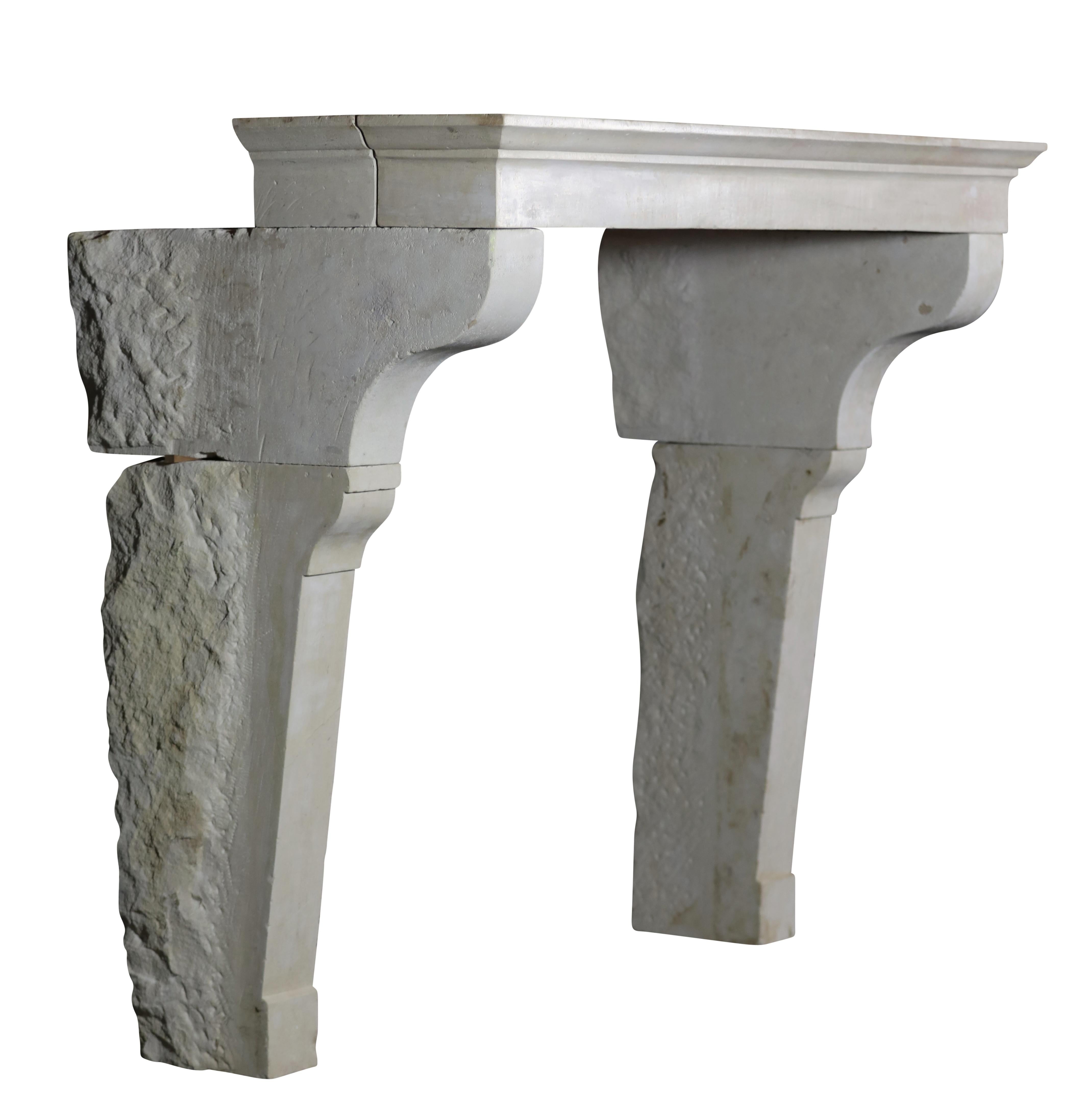 Reclaimed Fireplace Mantle In Limestone From France For Sale 7