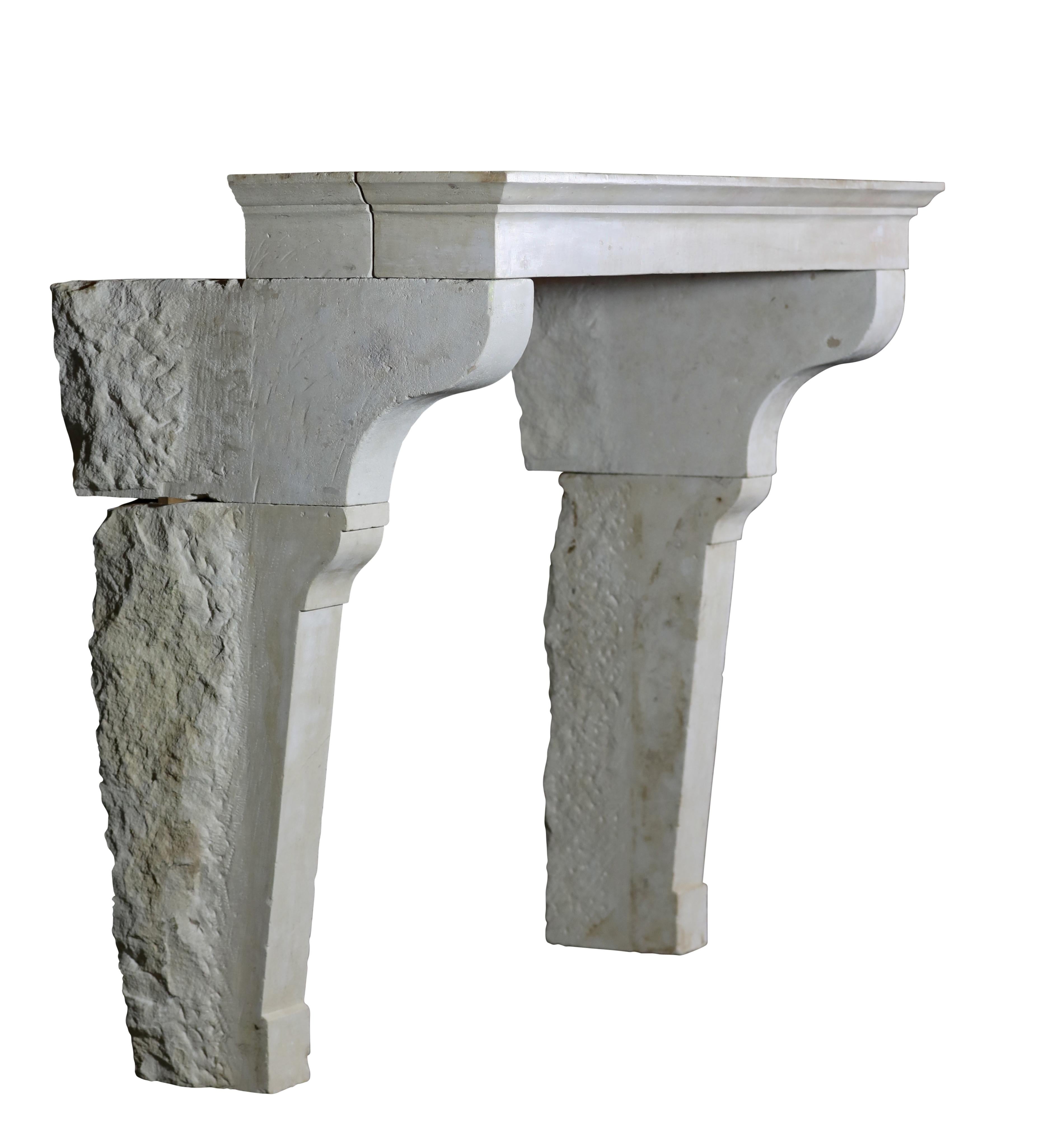 Reclaimed Fireplace Mantle In Limestone From France For Sale 8