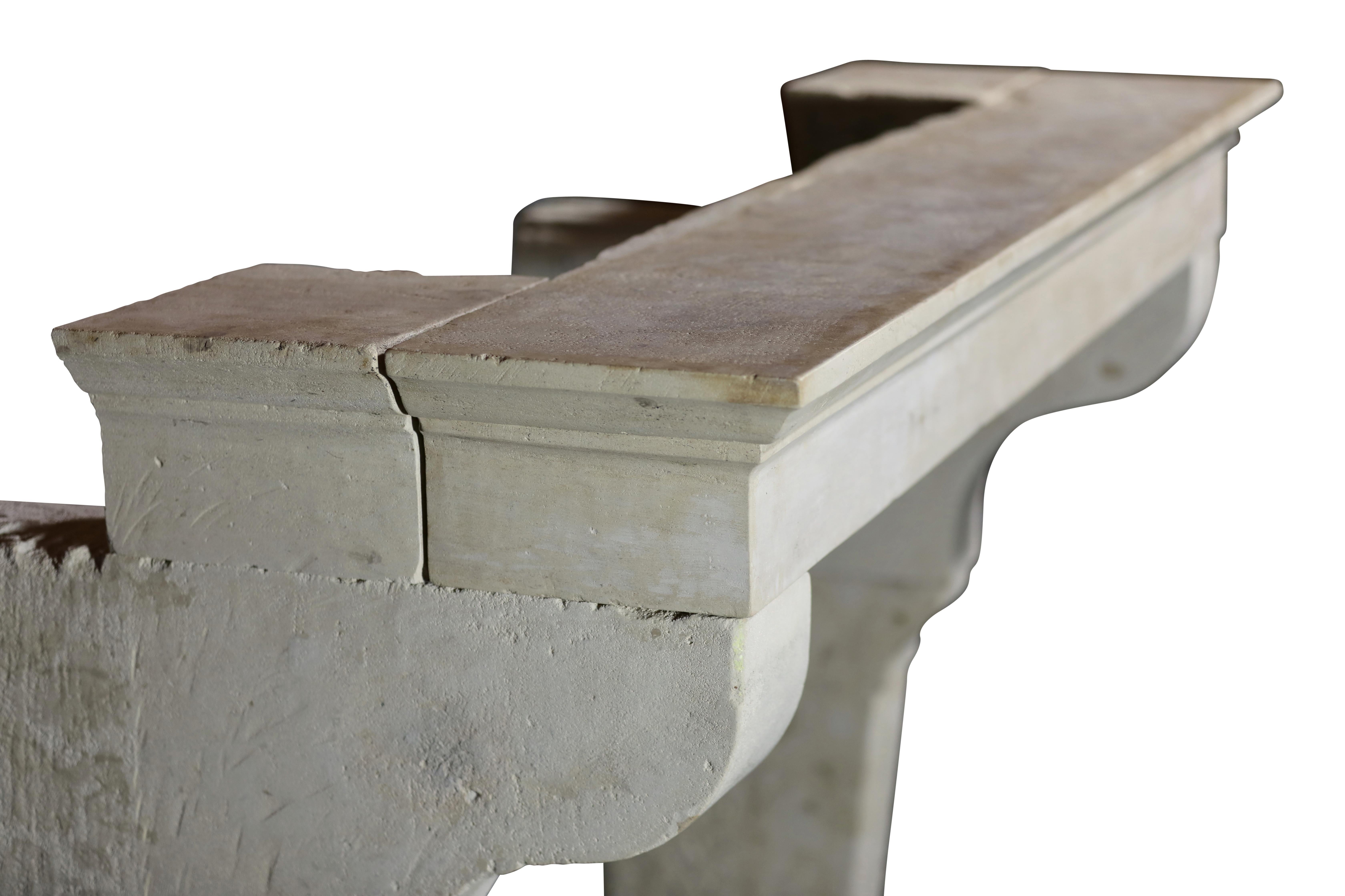 French Reclaimed Fireplace Mantle In Limestone From France For Sale