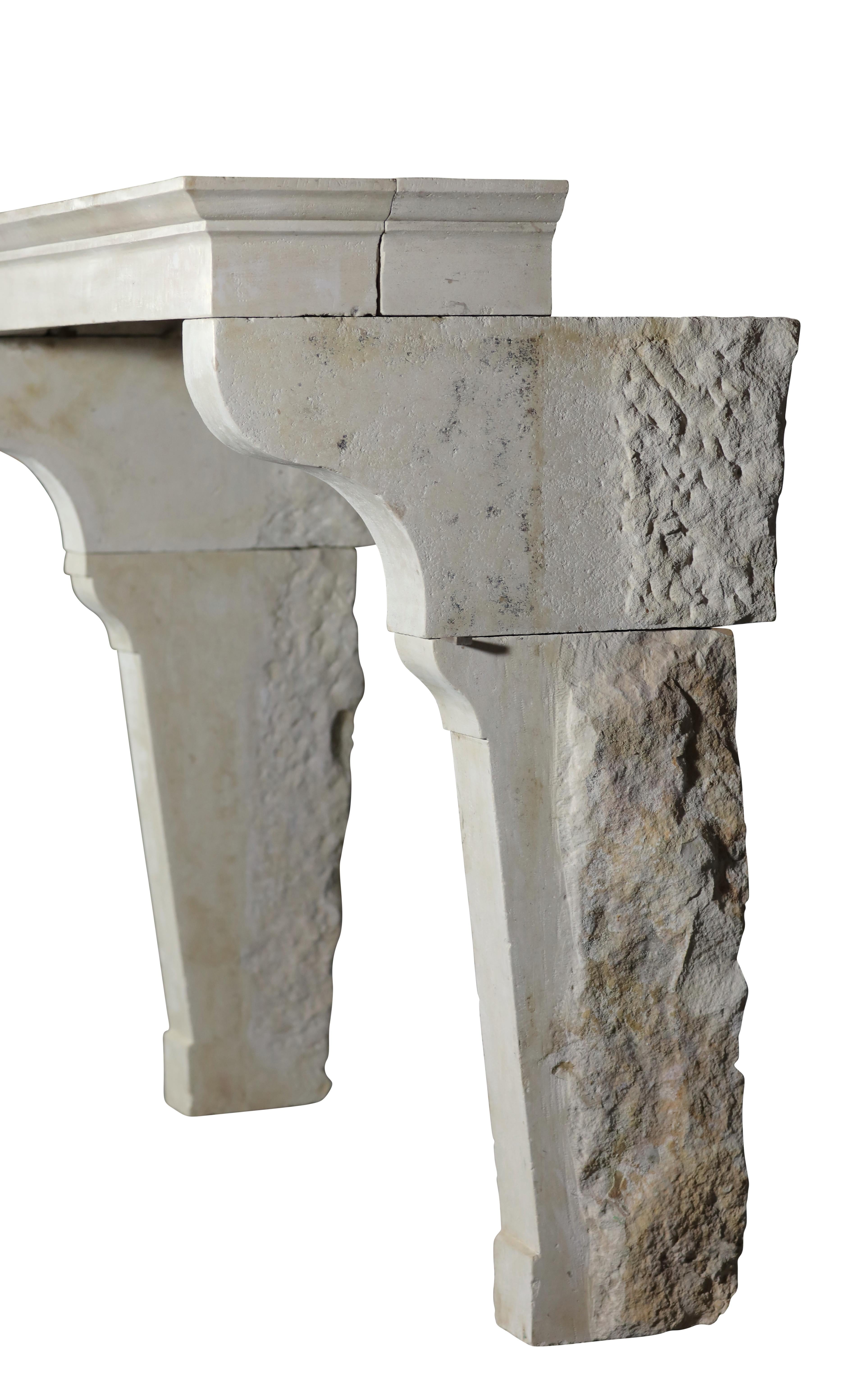 Reclaimed Fireplace Mantle In Limestone From France For Sale 1
