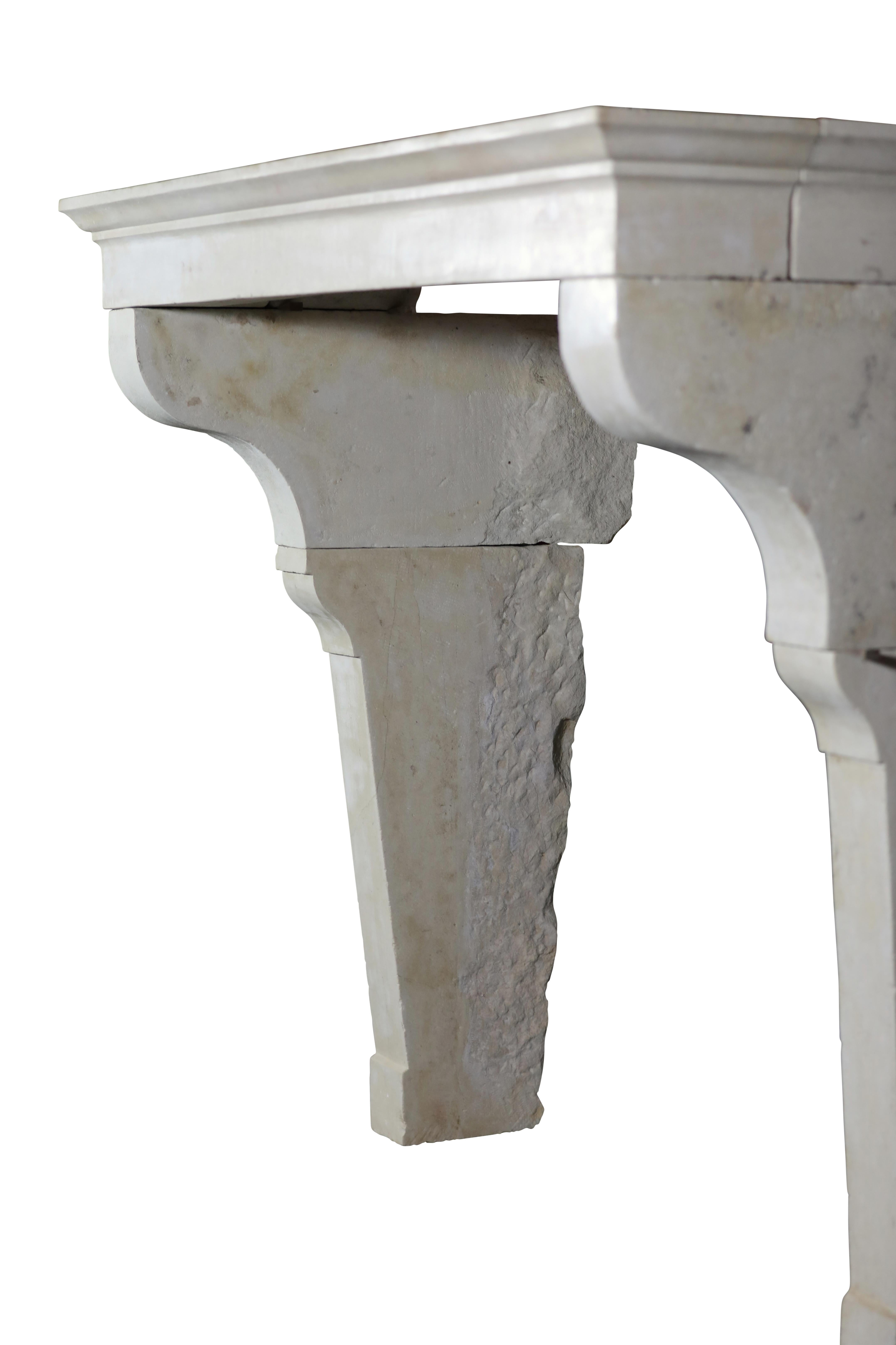 Reclaimed Fireplace Mantle In Limestone From France For Sale 2