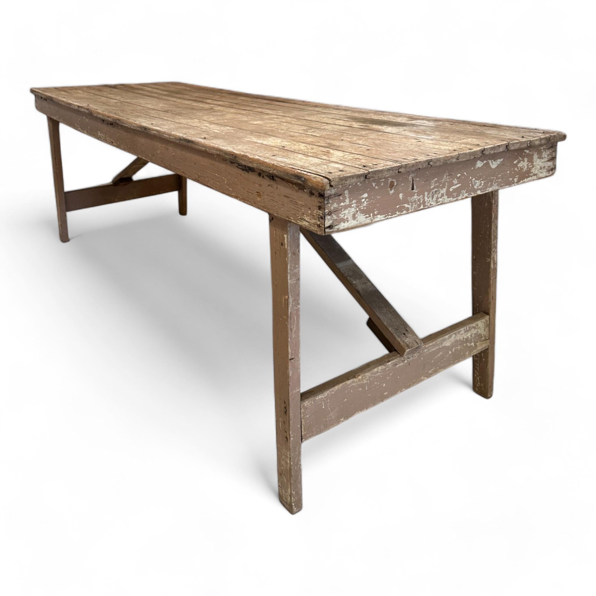 Our charming Vintage Farmhouse Table is a centerpiece for homes that celebrate furniture with a beloved story and adds an abundance of warmth and character to your space. 

Perfect for hosting family gatherings or intimate dinners, its spacious