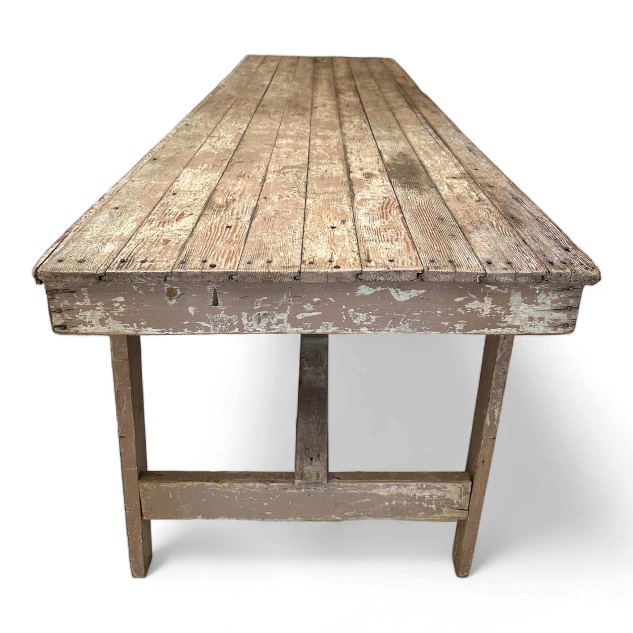 American Reclaimed Wood Folding Farmhouse Table For Sale