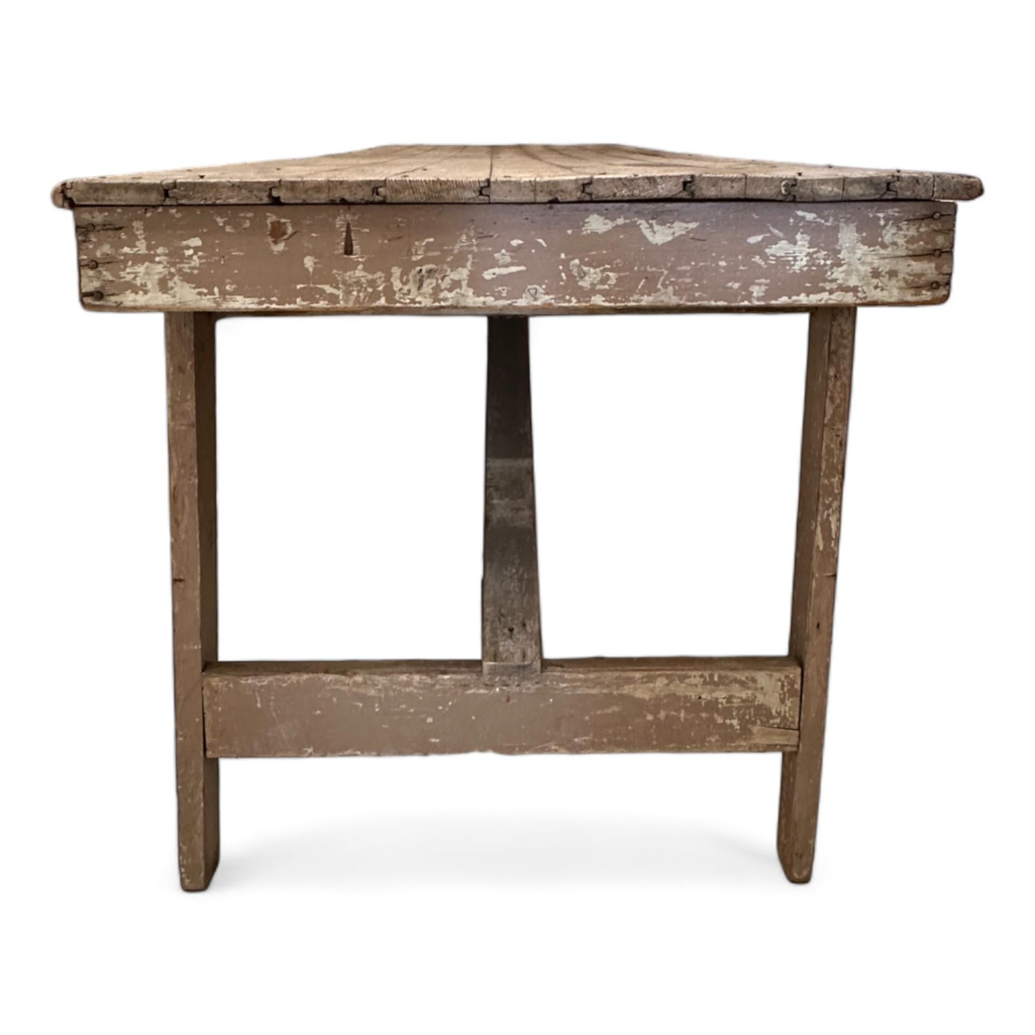 20th Century Reclaimed Wood Folding Farmhouse Table For Sale