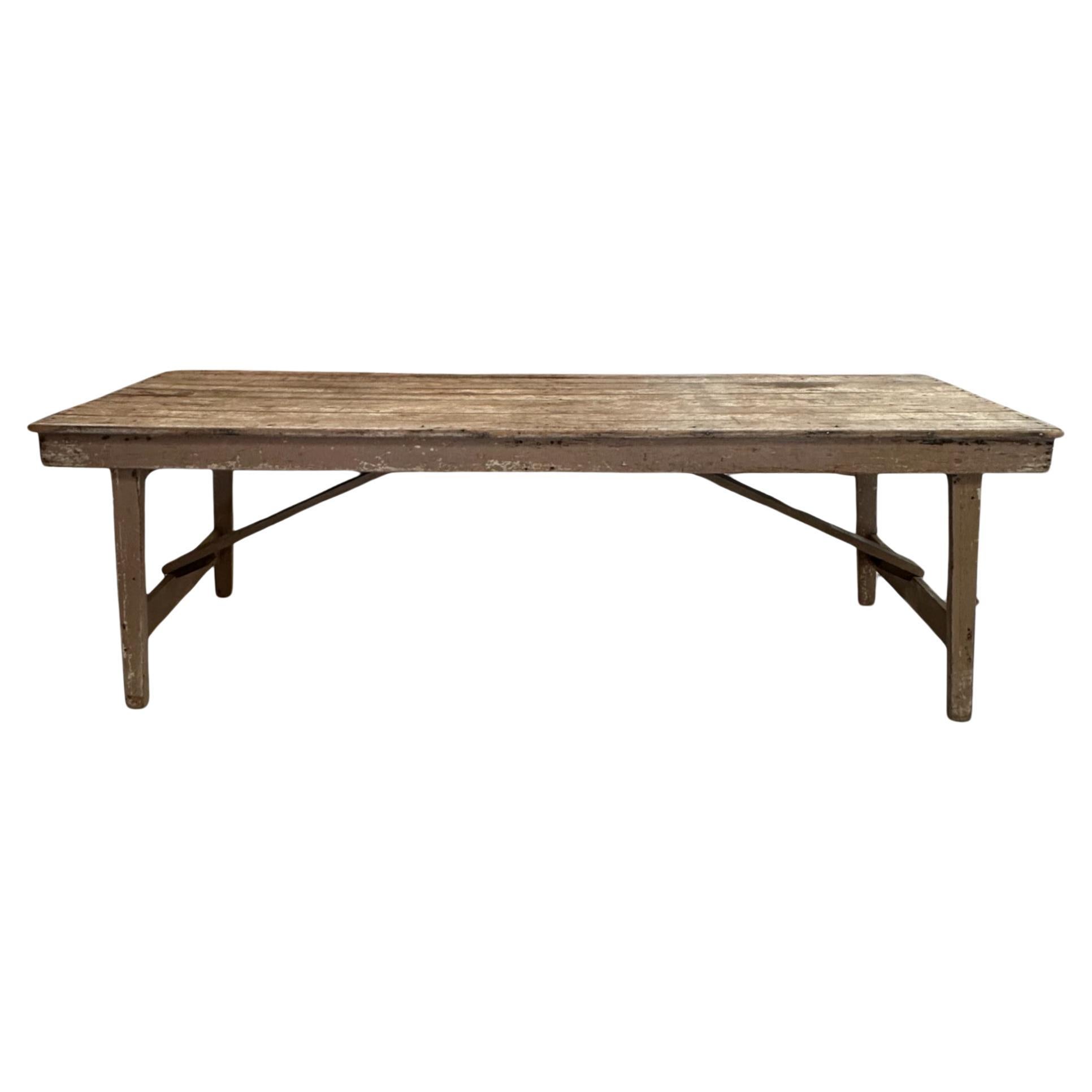 Reclaimed Wood Folding Farmhouse Table For Sale