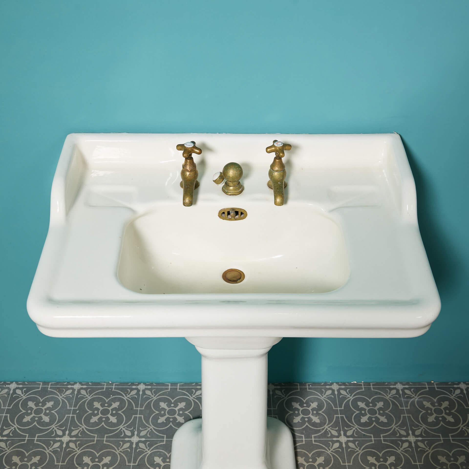 Reclaimed French 1920s Porcher Pedestal Sink at 1stDibs