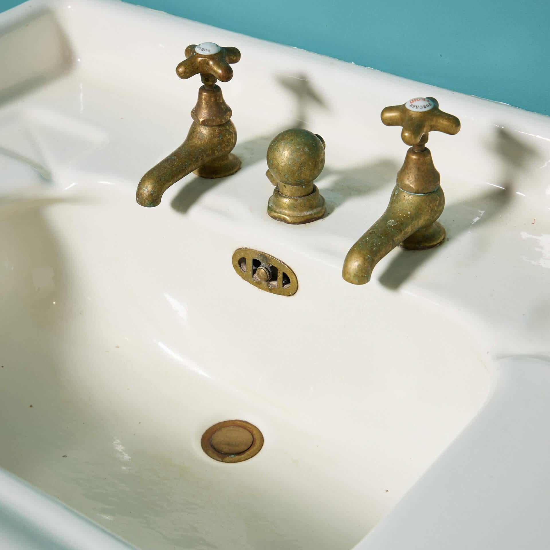 Reclaimed French 1920s Porcher Pedestal Sink at 1stDibs