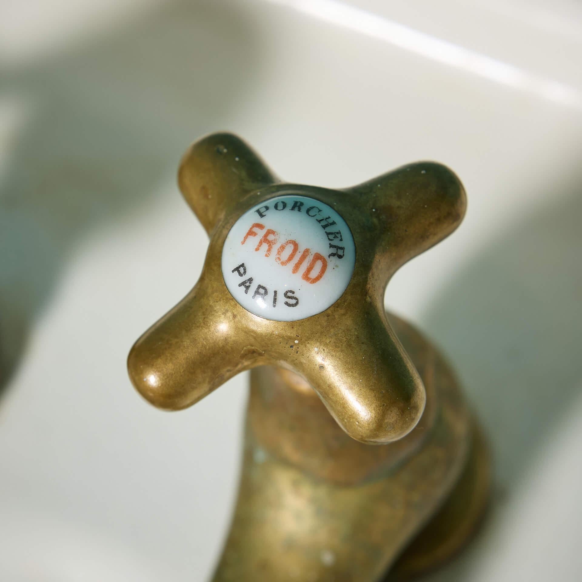 Reclaimed French 1920s Porcher Pedestal Sink at 1stDibs