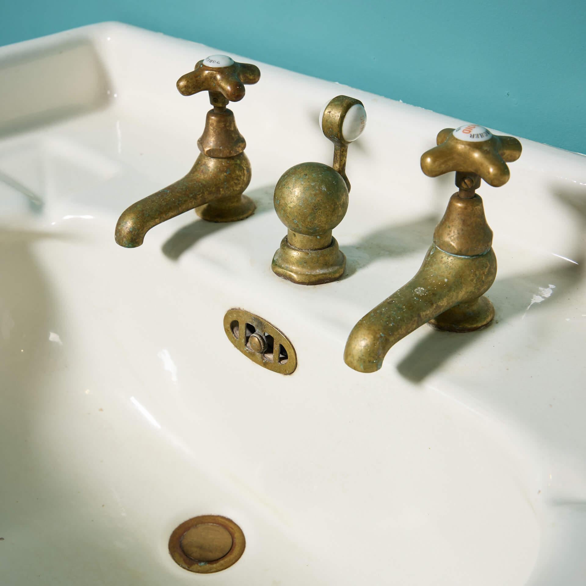Reclaimed French 1920s Porcher Pedestal Sink at 1stDibs
