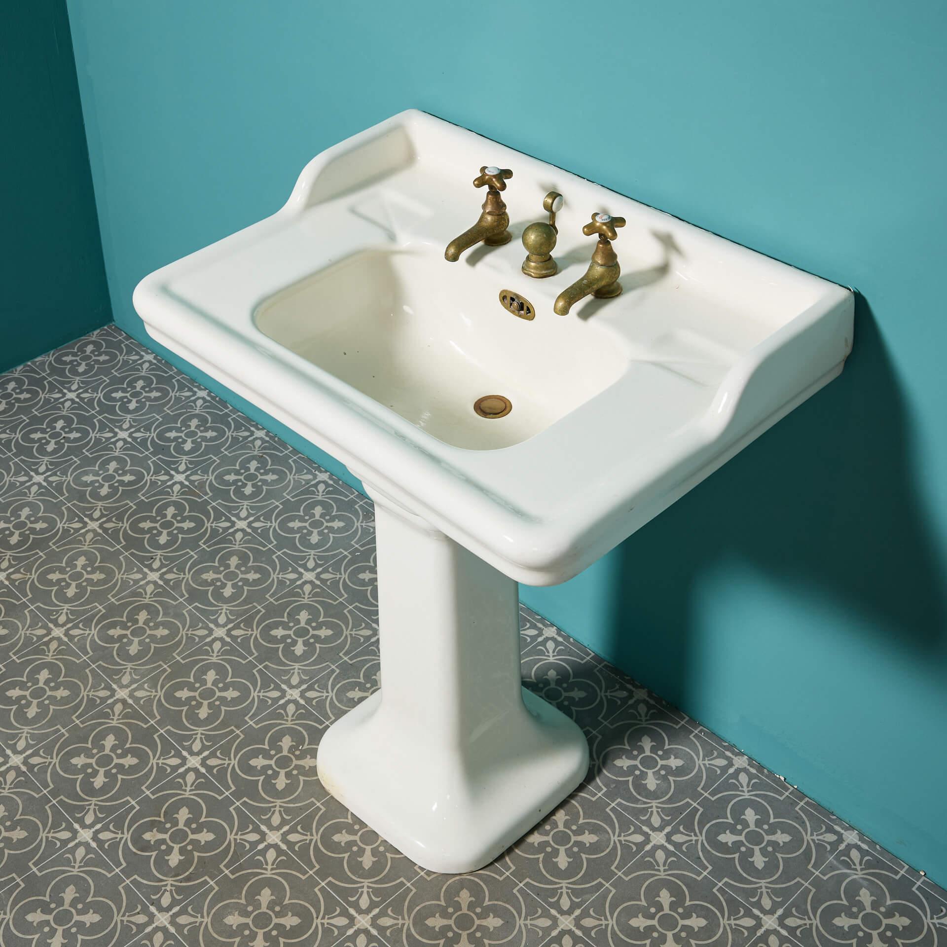 Reclaimed French 1920s Porcher Pedestal Sink at 1stDibs