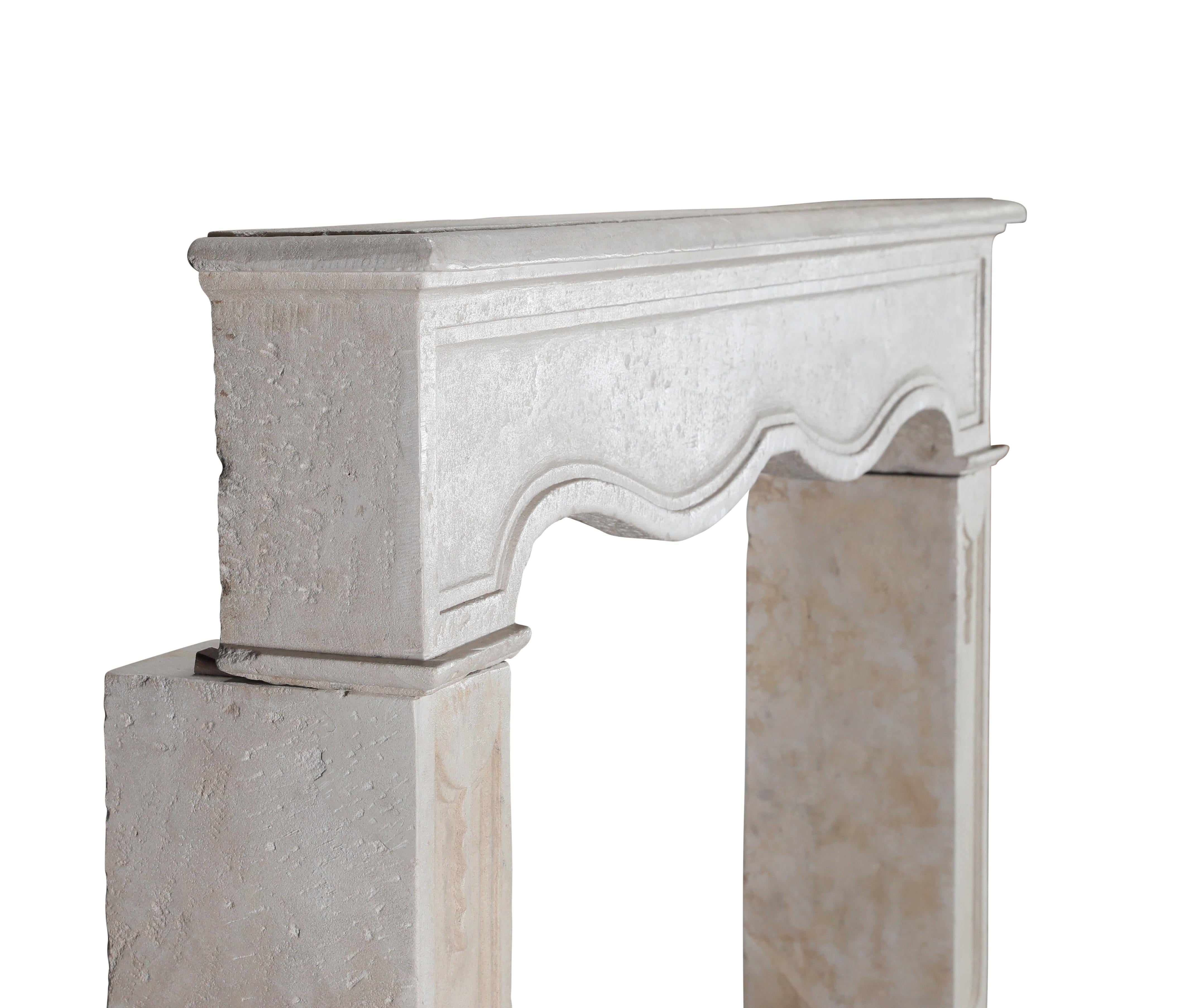 Reclaimed French Light Stone Fireplace In Timeless Louis XIV Style For Sale 6