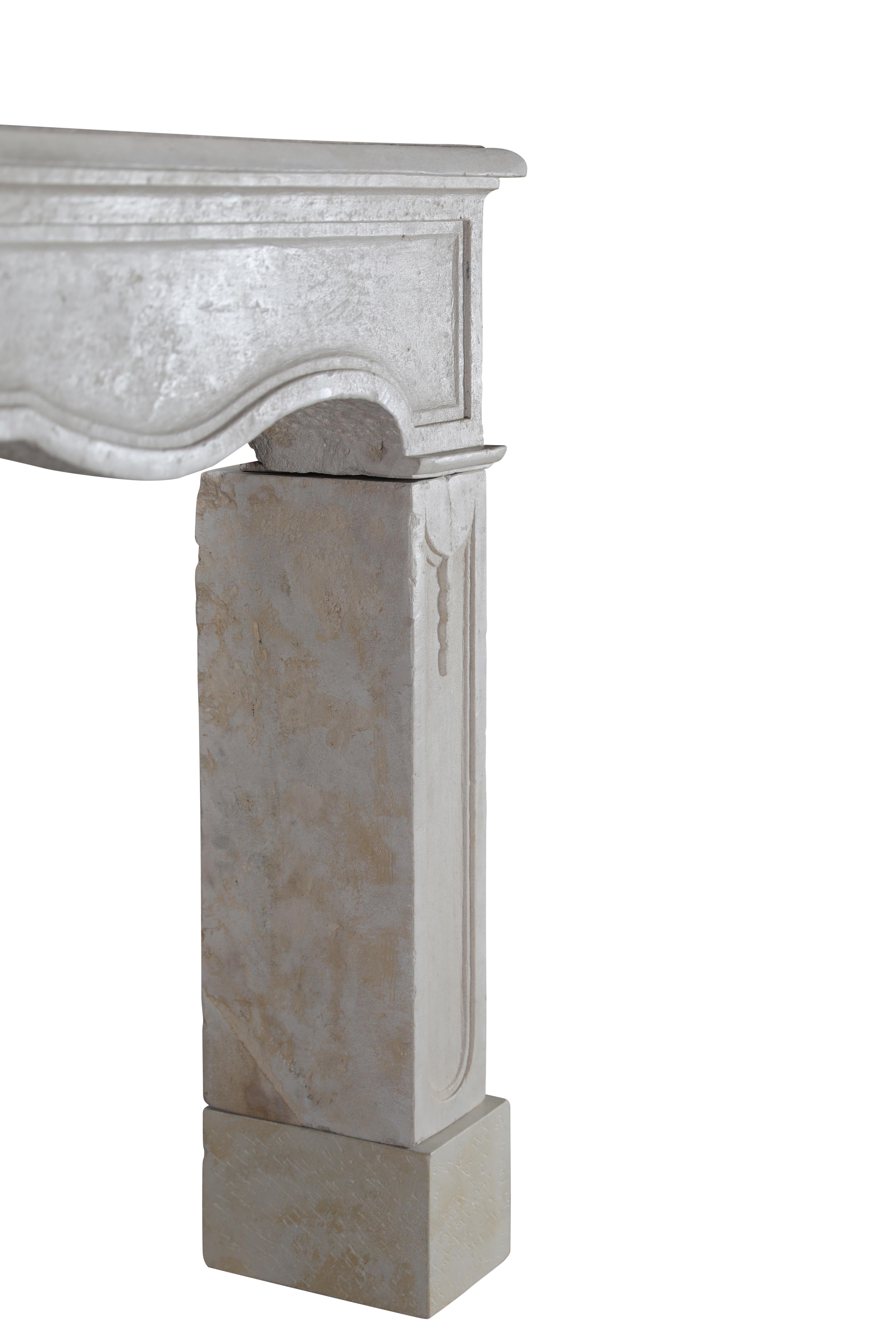 Reclaimed French Light Stone Fireplace In Timeless Louis XIV Style For Sale 9