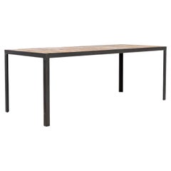Reclaimed French Metal Table with Wooden Top