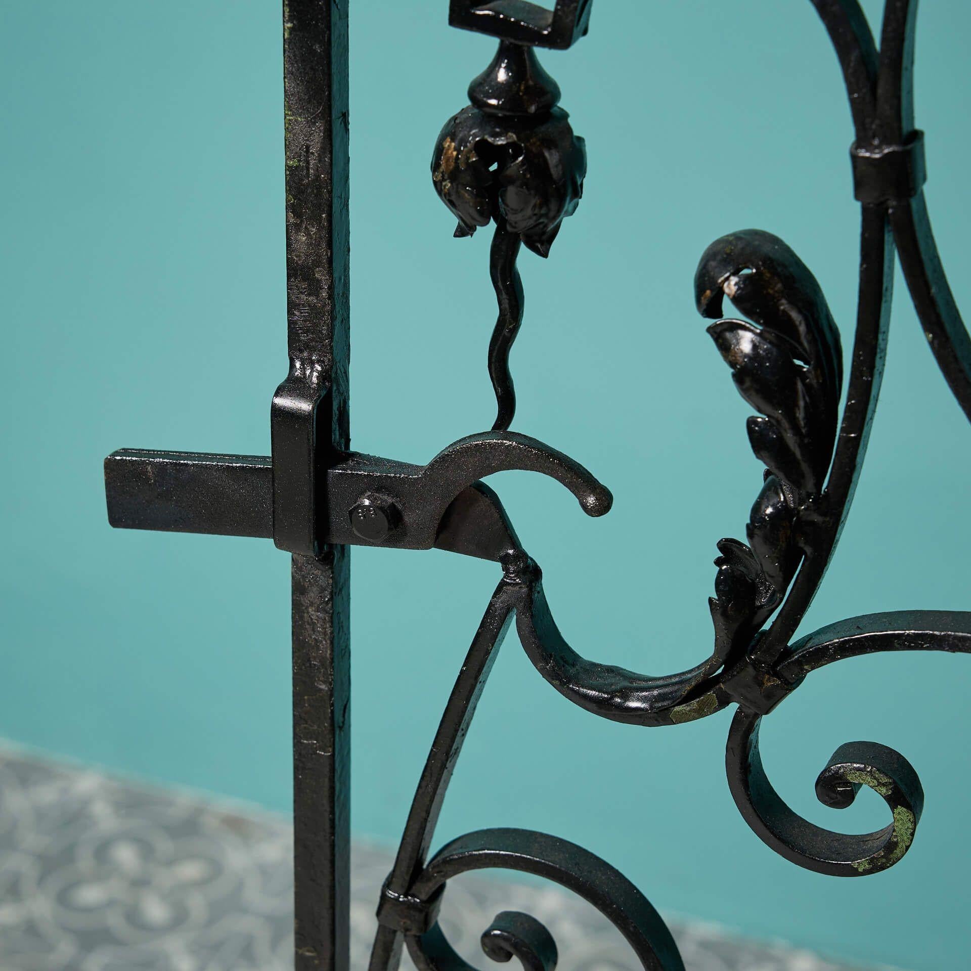 Georgian Reclaimed French Narrow Wrought Iron Side Gate For Sale