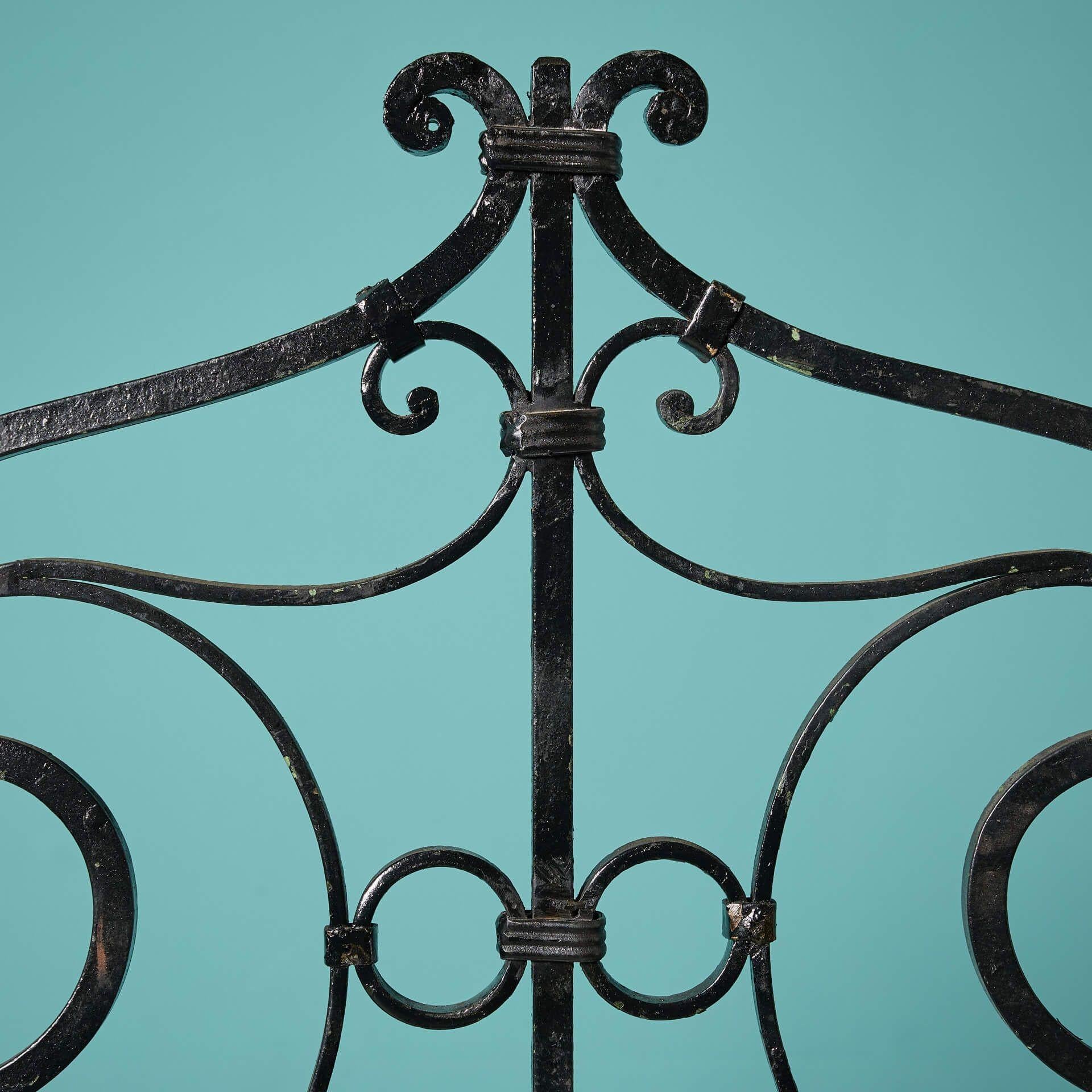 English Reclaimed French Narrow Wrought Iron Side Gate For Sale