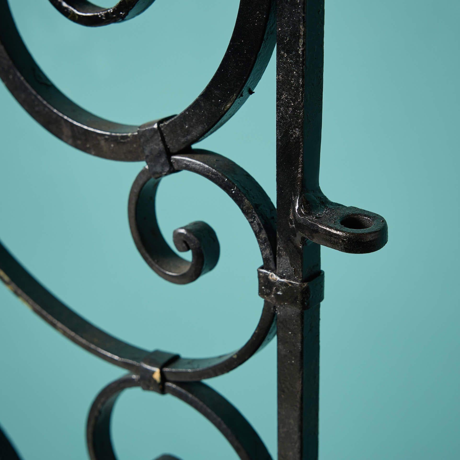 20th Century Reclaimed French Narrow Wrought Iron Side Gate For Sale