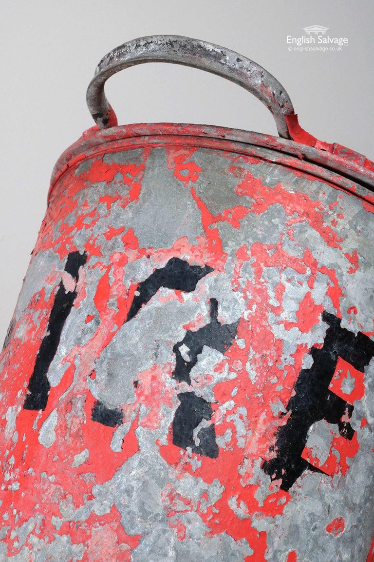 Reclaimed Galvanised Fire Buckets with Lids, 20th Century For Sale at  1stDibs