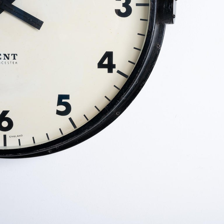 Reclaimed Gent of Leicester Extra Large Industrial Clock For Sale at