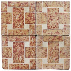 Reclaimed Geometric Encaustic Cement Floor or Wall Tiles