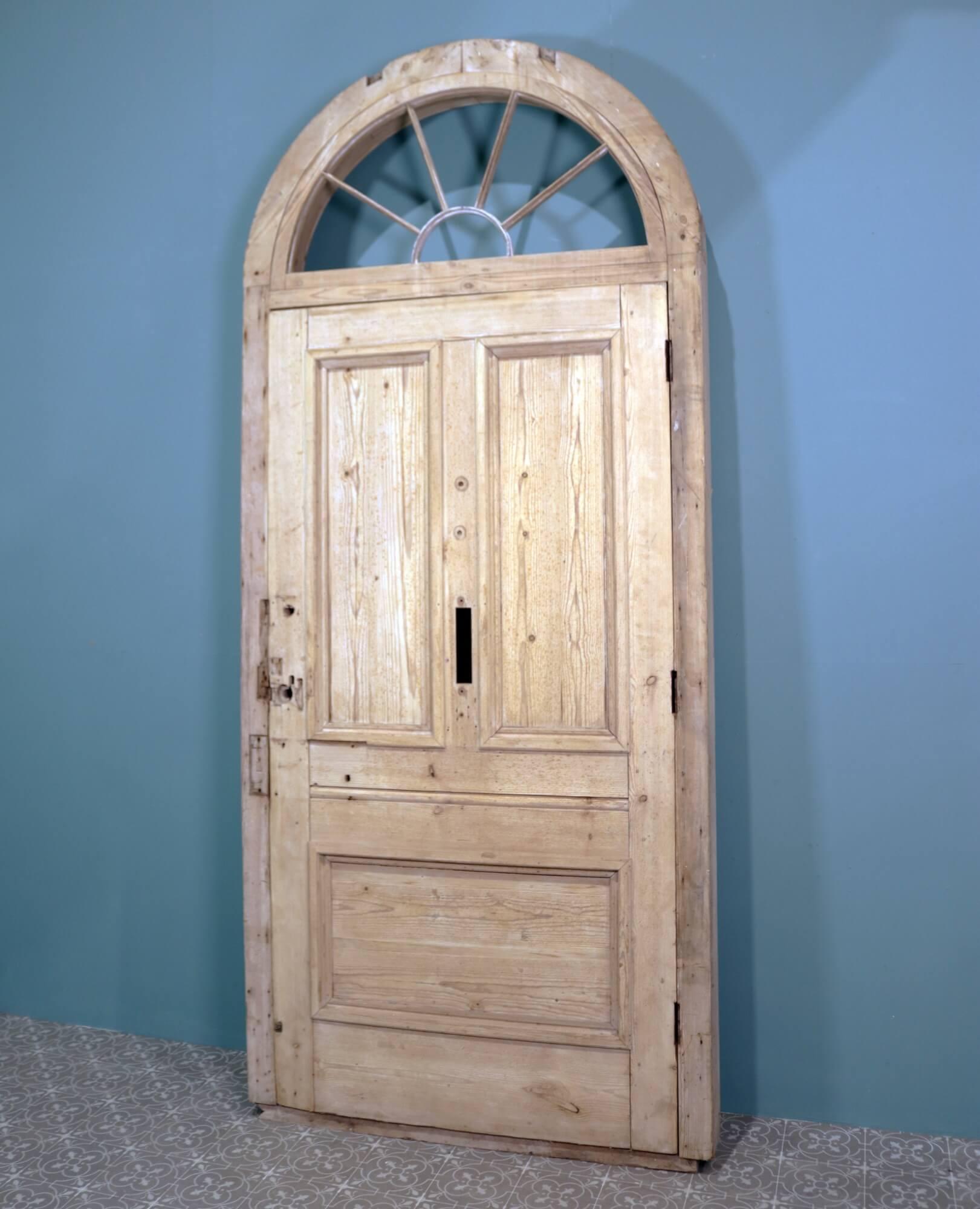 English Reclaimed Georgian Front Door with Fanlight For Sale