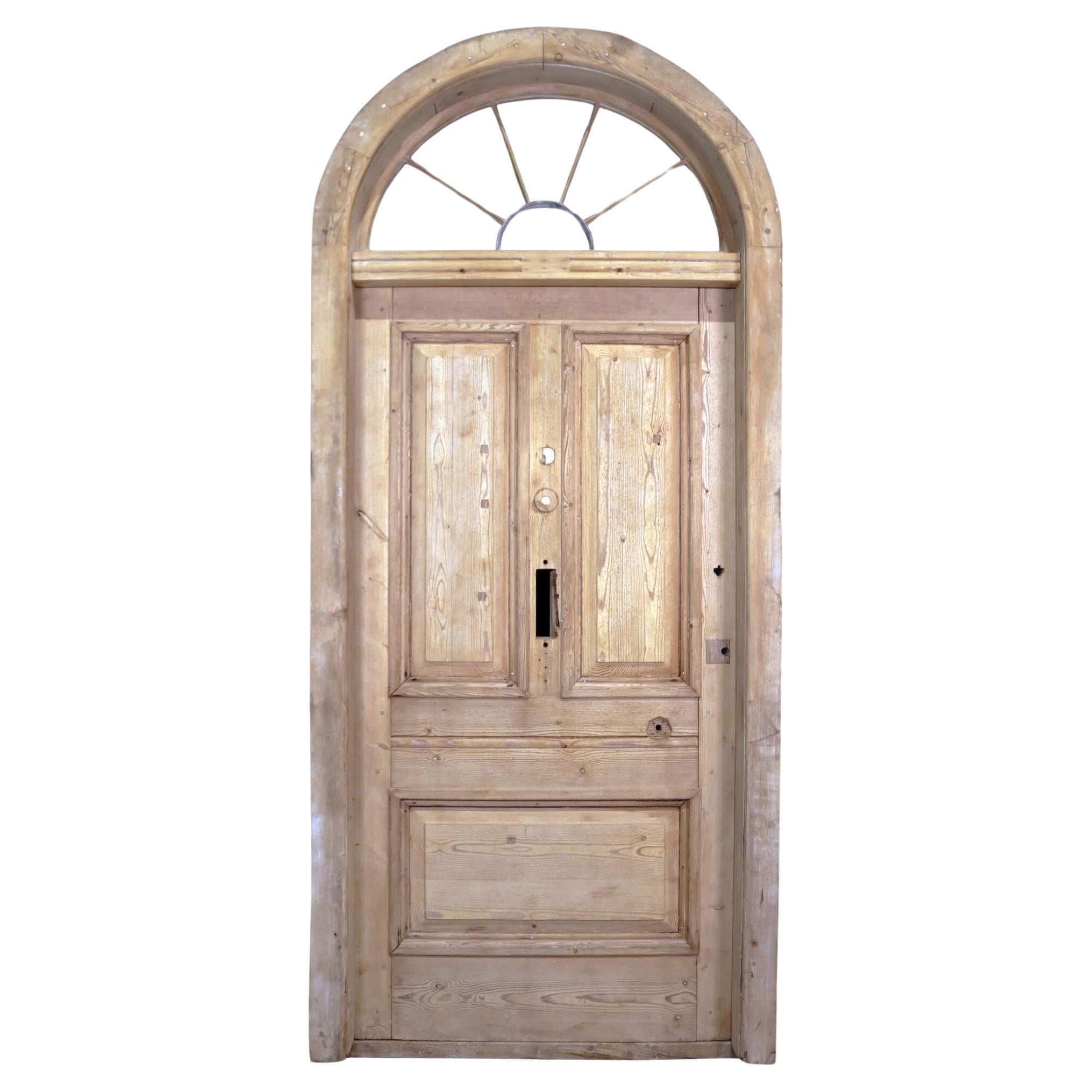 Reclaimed Georgian Front Door with Fanlight For Sale